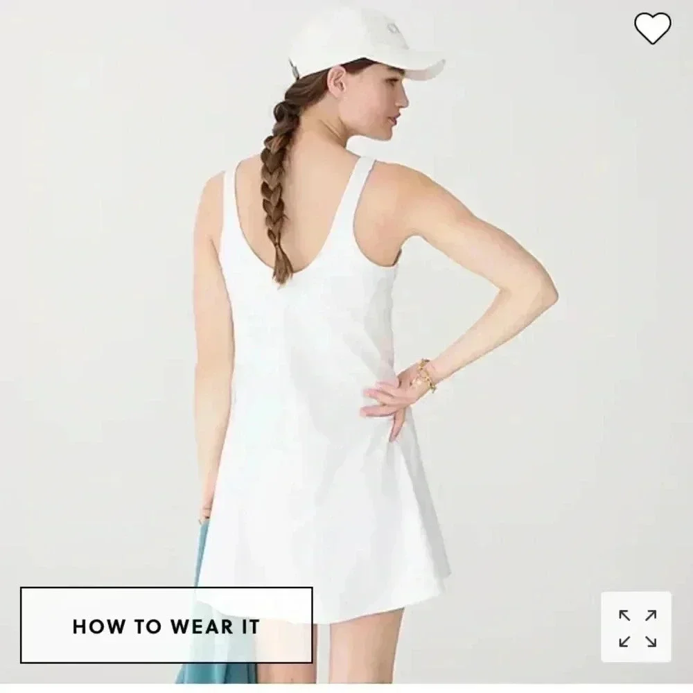 J crew CloudStretch V-neck sports dress white - Picture 3 of 4